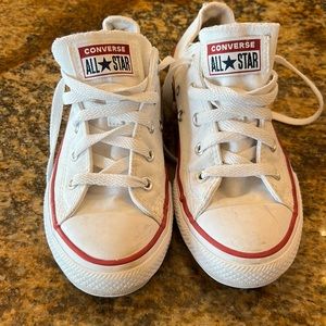 Girls size 1 white converse shoes